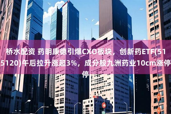 桥水配资 药明康德引爆CXO板块,创新药ETF(515120)午后拉升涨超3%,成分股九洲药业10cm涨停
