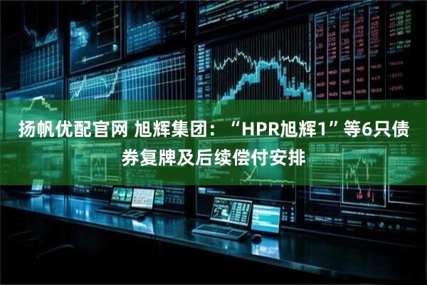 扬帆优配官网 旭辉集团：“HPR旭辉1”等6只债券复牌及后续偿付安排