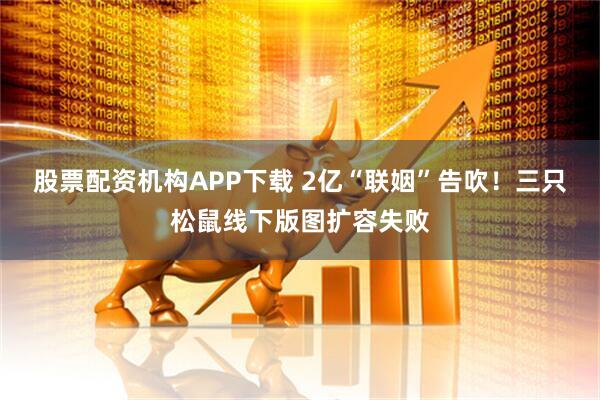 股票配资机构APP下载 2亿“联姻”告吹！三只松鼠线下版图扩容失败
